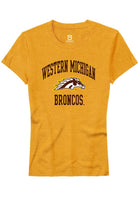 Western Michigan Broncos Womens Gold Number 1 Neutral Short Sleeve T-Shirt