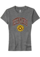 Western Michigan Broncos Womens Grey Arch Seal Short Sleeve T-Shirt