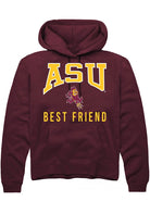 Arizona State Sun Devils Mens Maroon Best Friend Long Sleeve Hoodie
