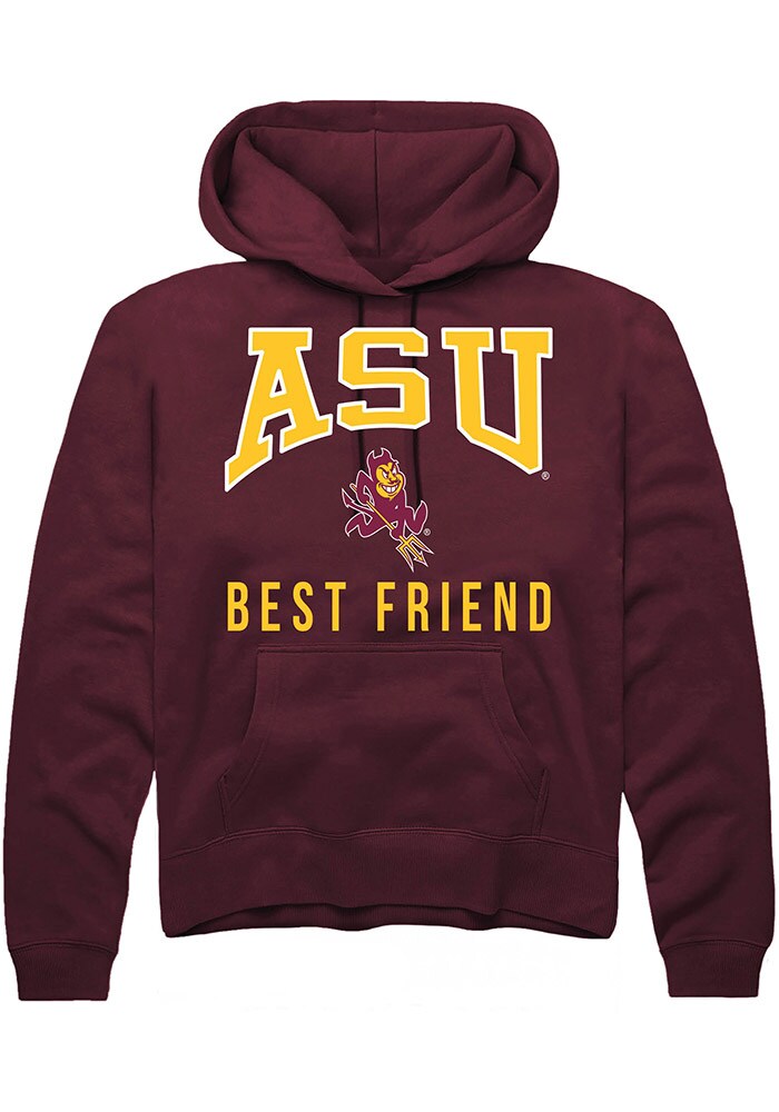 Arizona State Sun Devils Mens Maroon Best Friend Long Sleeve Hoodie