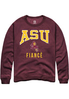 Arizona State Sun Devils Mens Maroon Fiancé Long Sleeve Crew Sweatshirt