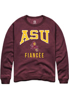 Arizona State Sun Devils Mens Maroon Fiancée Long Sleeve Crew Sweatshirt