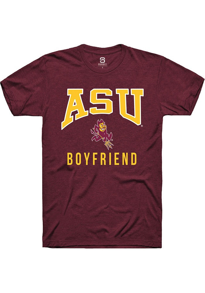 Arizona State Sun Devils Maroon Boyfriend Short Sleeve T-Shirt