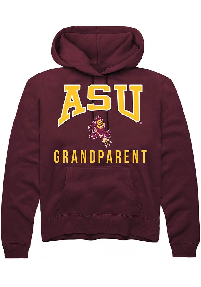 Arizona State Sun Devils Mens Maroon Grandparent Long Sleeve Hoodie