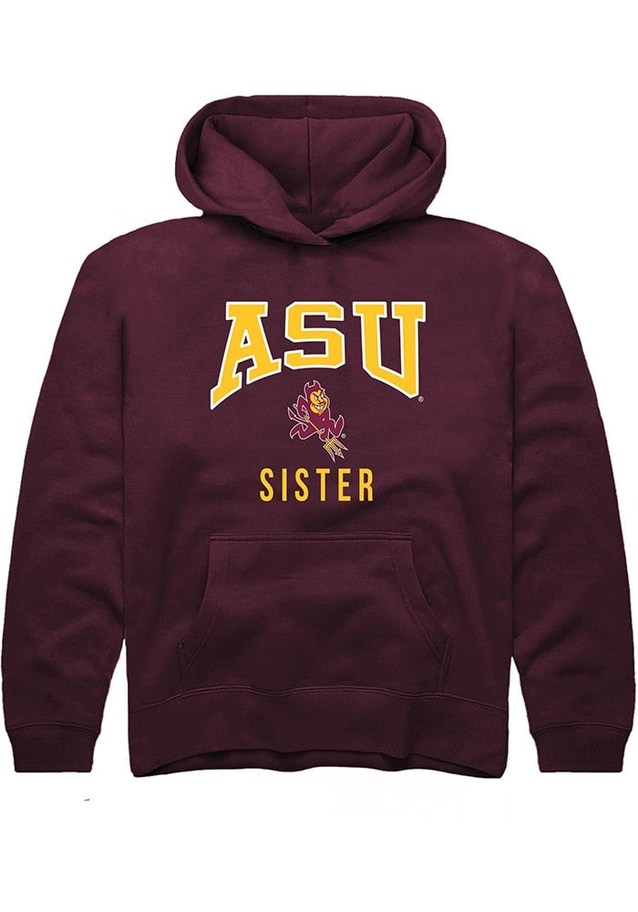 Arizona State Sun Devils Youth Maroon Sister Long Sleeve Hoodie