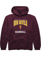 Arizona State Sun Devils Youth Maroon Baseball Long Sleeve Hoodie