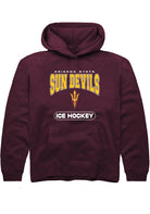 Arizona State Sun Devils Youth Maroon Ice Hockey Long Sleeve Hoodie