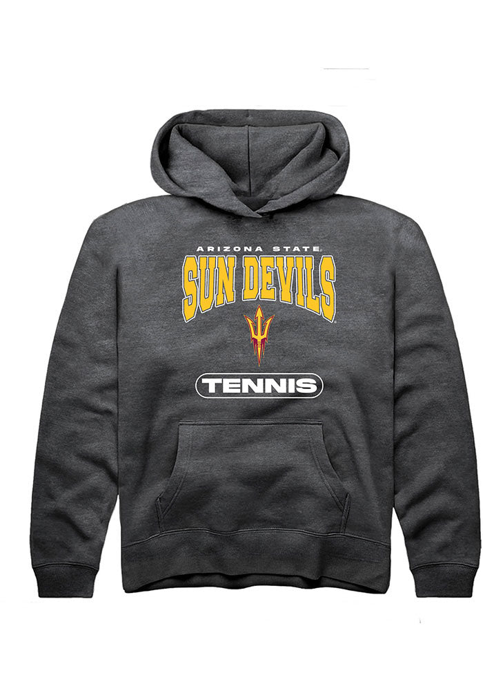 Arizona State Sun Devils Youth Charcoal Tennis Long Sleeve Hoodie