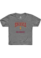 Arizona State Sun Devils Youth Grey Ice Hockey Short Sleeve T-Shirt