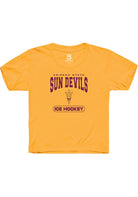 Arizona State Sun Devils Youth Gold Ice Hockey Short Sleeve T-Shirt