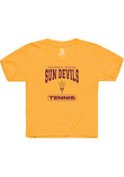 Arizona State Sun Devils Youth Gold Tennis Short Sleeve T-Shirt