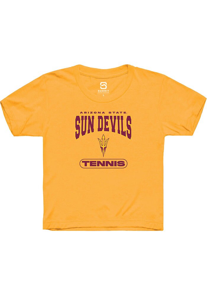 Arizona State Sun Devils Youth Gold Tennis Short Sleeve T-Shirt