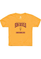 Arizona State Sun Devils Youth Gold Womens Swimming and Diving Short Sleeve T-Shirt