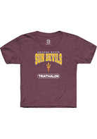 Arizona State Sun Devils Youth Maroon Triathalon Short Sleeve T-Shirt