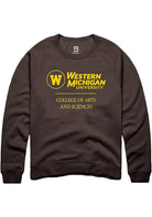 Western Michigan Broncos Mens Brown College of Arts and Sciences Logo Long Sleeve Crew Sweatshirt