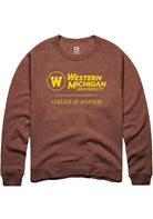 Western Michigan Broncos Mens Brown College of Aviation Long Sleeve Crew Sweatshirt