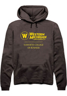 Western Michigan Broncos Mens Brown Haworth College of Business Logo Long Sleeve Hoodie