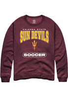 Arizona State Sun Devils Mens Maroon Soccer Long Sleeve Crew Sweatshirt