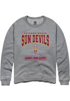 Arizona State Sun Devils Mens Grey Womens Cross Country Long Sleeve Crew Sweatshirt
