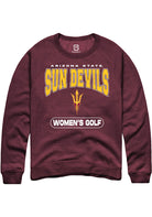 Arizona State Sun Devils Mens Maroon Womens Golf Long Sleeve Crew Sweatshirt