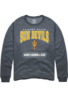 Arizona State Sun Devils Mens Charcoal Womens Swimming and Diving Long Sleeve Crew Sweatshirt