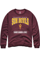 Arizona State Sun Devils Mens Maroon Womens Swimming and Diving Long Sleeve Crew Sweatshirt