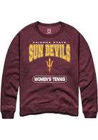 Arizona State Sun Devils Mens Maroon Womens Tennis Long Sleeve Crew Sweatshirt