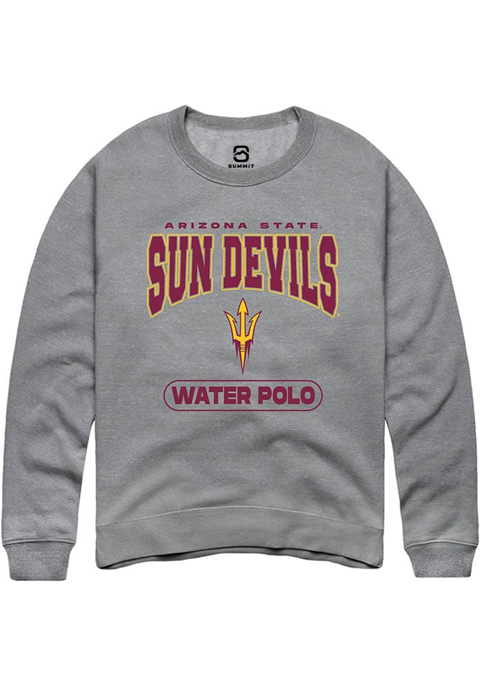 Arizona State Sun Devils Mens Grey Water Polo Long Sleeve Crew Sweatshirt