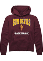 Arizona State Sun Devils Mens Maroon Basketball Long Sleeve Hoodie