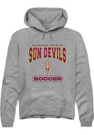 Arizona State Sun Devils Mens Grey Soccer Long Sleeve Hoodie