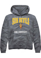 Arizona State Sun Devils Mens Charcoal Ice Hockey Long Sleeve Hoodie