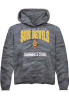 Arizona State Sun Devils Mens Charcoal Swimming and Diving Long Sleeve Hoodie