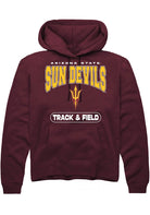 Arizona State Sun Devils Mens Maroon Track and Field Long Sleeve Hoodie