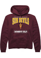 Arizona State Sun Devils Mens Maroon Womens Golf Long Sleeve Hoodie
