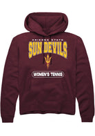 Arizona State Sun Devils Mens Maroon Womens Tennis Long Sleeve Hoodie