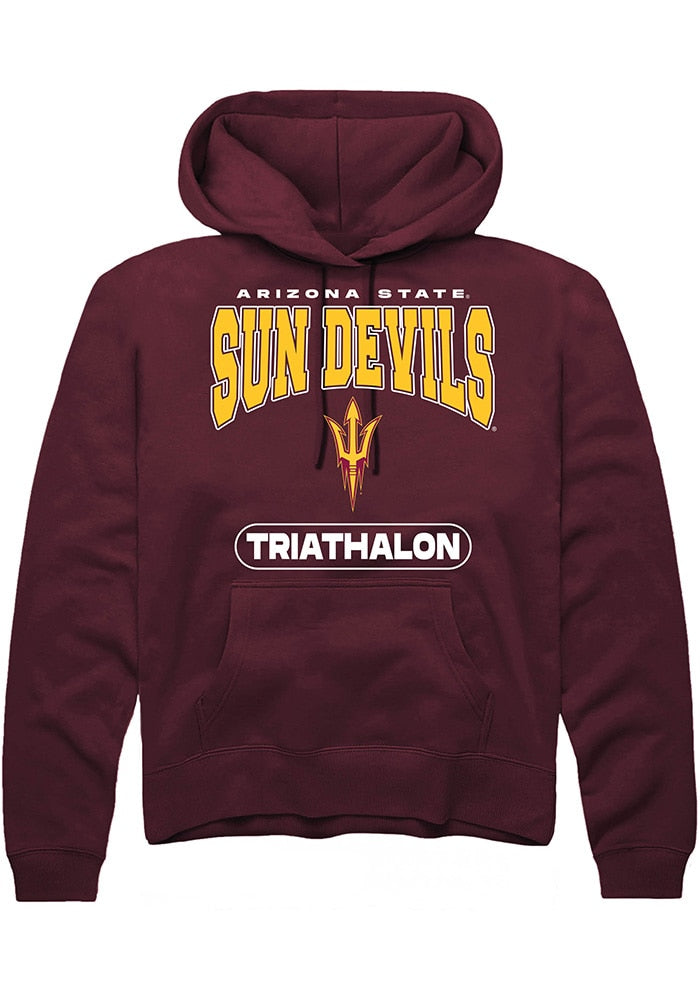 Arizona State Sun Devils Mens Maroon Triathalon Long Sleeve Hoodie