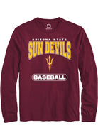 Arizona State Sun Devils Maroon Baseball Long Sleeve T-Shirt