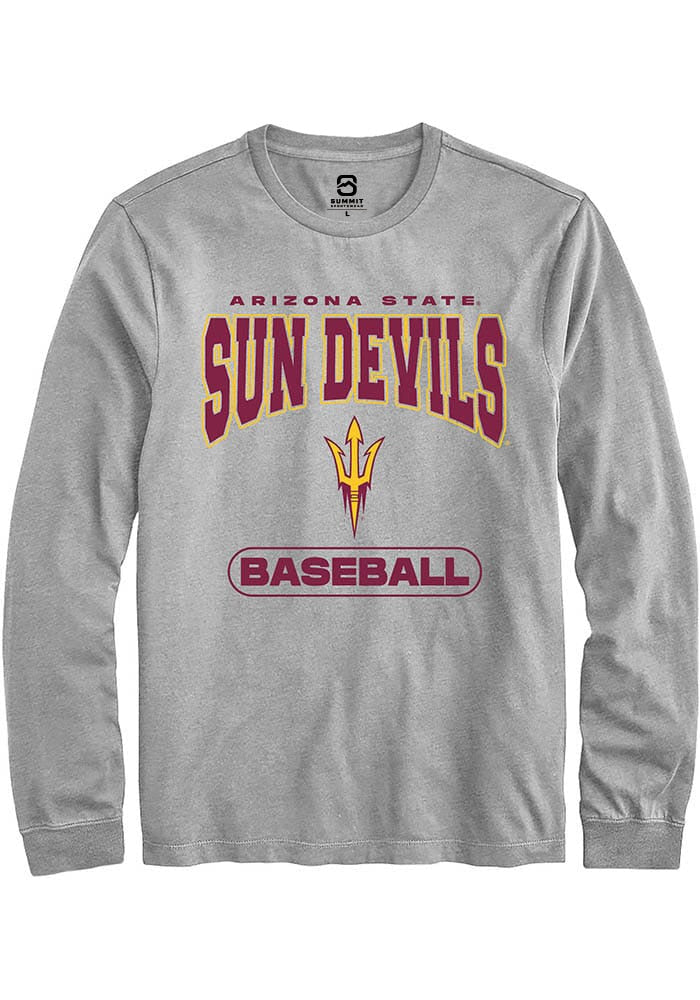 Arizona State Sun Devils Grey Baseball Long Sleeve T-Shirt