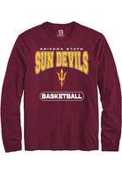 Arizona State Sun Devils Maroon Basketball Long Sleeve T-Shirt