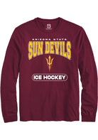 Arizona State Sun Devils Maroon Ice Hockey Long Sleeve T-Shirt