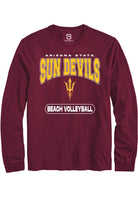 Arizona State Sun Devils Maroon Beach Volleyball Long Sleeve T-Shirt