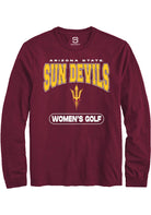 Arizona State Sun Devils Maroon Womens Golf Long Sleeve T-Shirt
