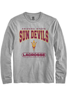 Arizona State Sun Devils Grey Lacrosse Long Sleeve T-Shirt