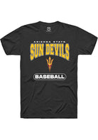Arizona State Sun Devils Black Baseball Short Sleeve T-Shirt