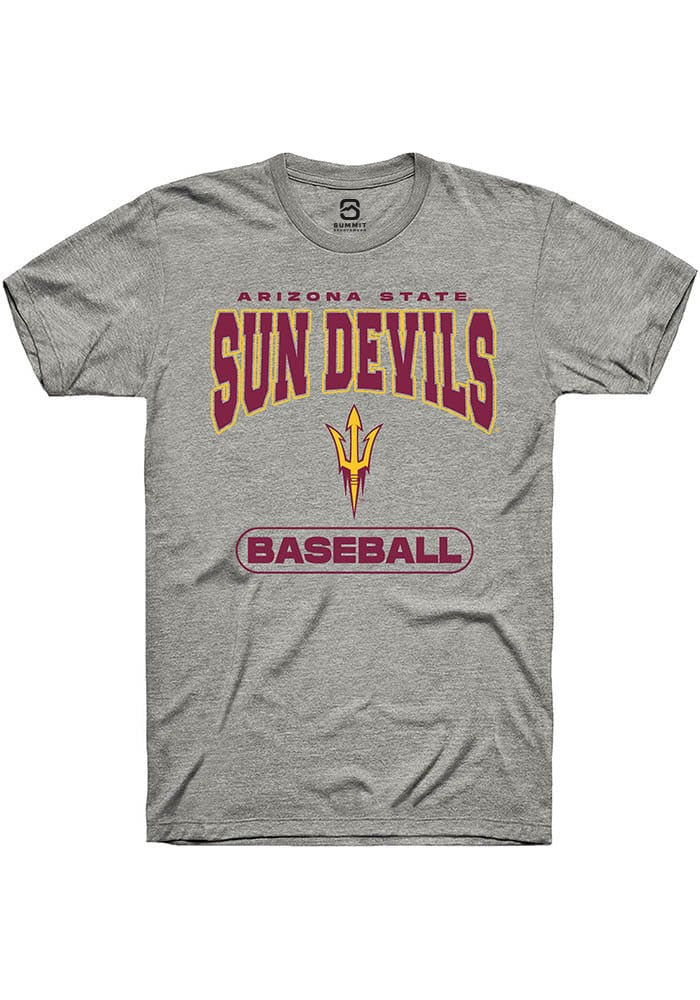 Arizona State Sun Devils Grey Baseball Short Sleeve T-Shirt