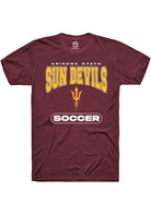Arizona State Sun Devils Maroon Soccer Short Sleeve T-Shirt