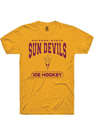 Arizona State Sun Devils Gold Ice Hockey Short Sleeve T-Shirt