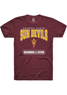 Arizona State Sun Devils Maroon Swimming and Diving Short Sleeve T-Shirt