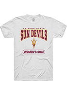Arizona State Sun Devils White Womens Golf Short Sleeve T-Shirt
