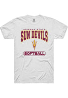 Arizona State Sun Devils White Softball Short Sleeve T-Shirt
